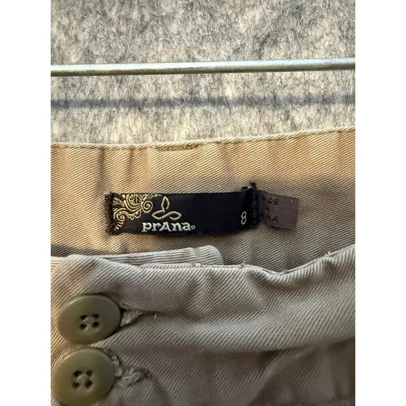 Prana Womens 8 Pants Organic Cotton Stretch Brown Tan Straight Leg Pockets EUC - Picture 6 of 6